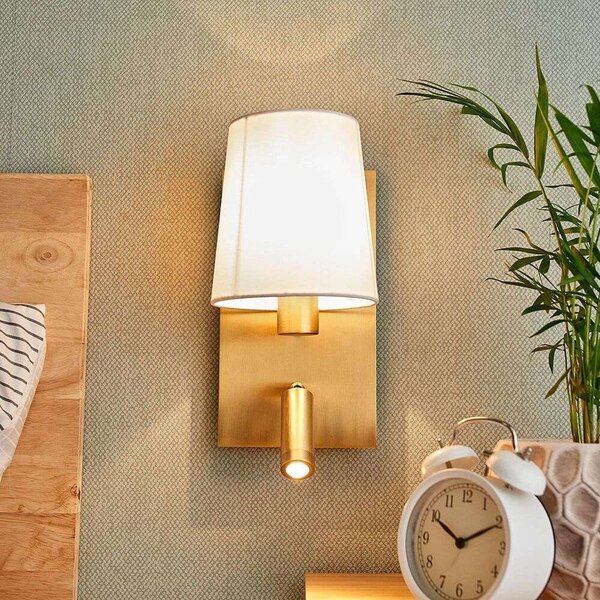 Lindby - Aiden Lampa Ścienna Brass/White