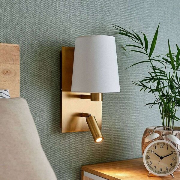 Lindby - Aiden Lampa Ścienna Brass/White