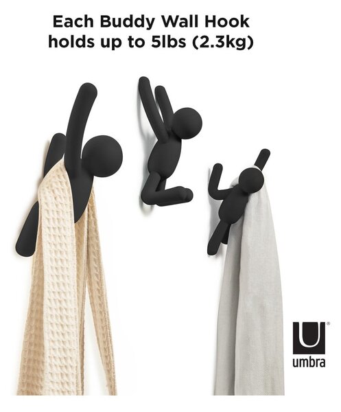 Ścienne plastikowe haczyki zestaw 3 szt. Buddy – Umbra
