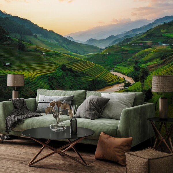 Fototapeta - Pole ryżowe Mu Cang Chai (196x136 cm)