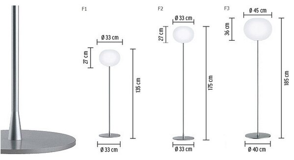 Flos - Glo-Ball F2 Lampa Podłogowa Silver