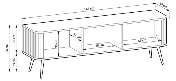 EMWOmeble Szafka pod telewizor ZOVA RTV-168 | Kaszmir | Kolor nóg do wyboru