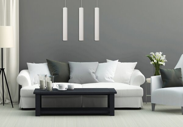 Lampa loft POTRÓJNA TUBA biała