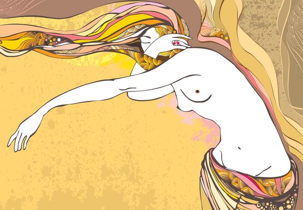 Fototapeta - Orientalna dama (196x136 cm)