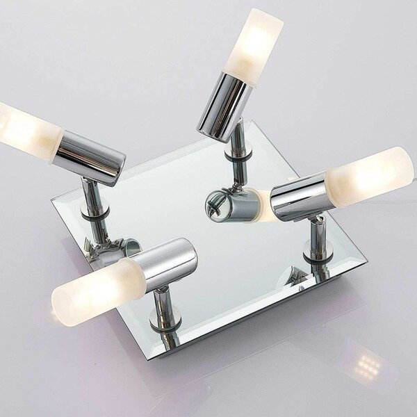 Lindby - Zela 4 Lampa Sufitowa Chrome/White