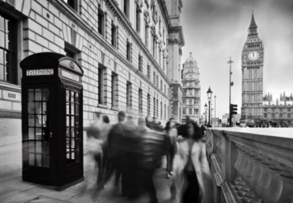 Fototapeta - Półtonowe miasto (196x136 cm)