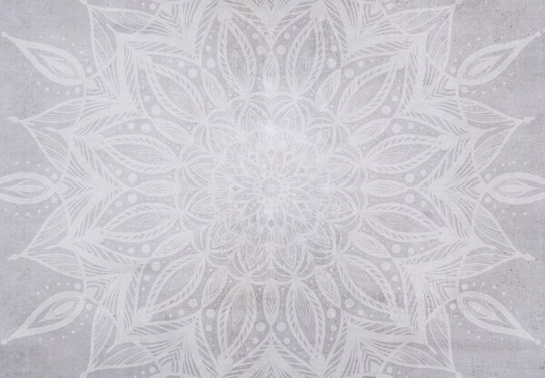 Fototapeta - Mandala na betonowej ścianie (196x136 cm)