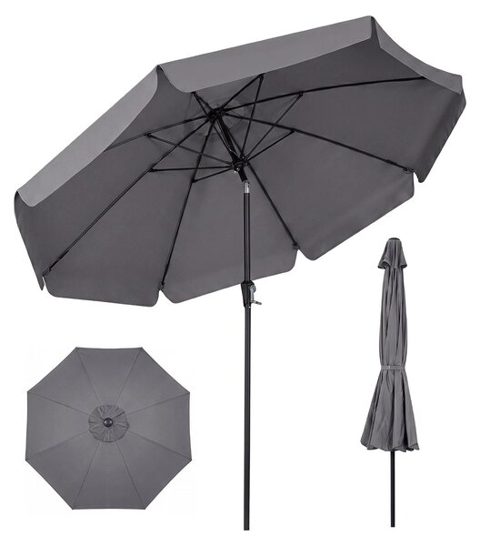 Parasol ogrodowy KOMFOTTEU 3M, do uytku zewntrznego, zapewniajcy ochron przed socem, parasol tarasowy, kt nachylenia 30°, regulowana wysoko 2,5 m, z mechanizmem korbowym i kierownic, 8 eber, idealny na pikniki, do ogrodu, do kawiarni