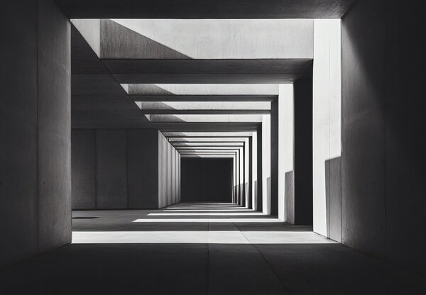 Fototapeta - Kwadratowy tunel (196x136 cm)