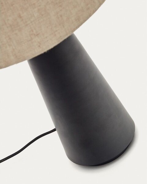 Czarno-beżowa lampa stołowa z tekstylnym kloszem (wys. 60 cm) Torrent – Kave Home