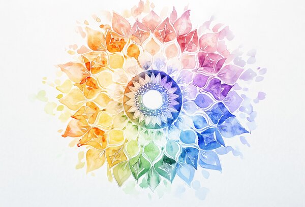 Fototapeta - Tęczowa mandala (196x136 cm)