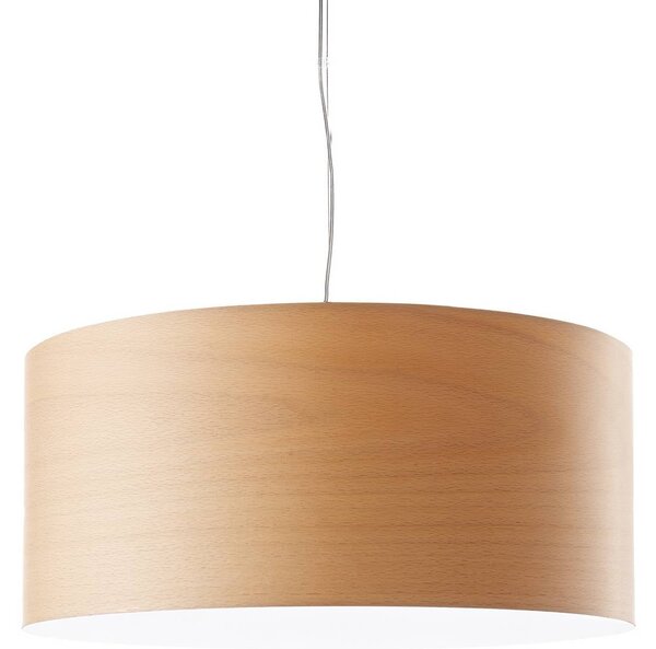 LZF LAMPS Lampa wisząca Gea, możliwość ściemniania, jasne drewno, salon / jadalnia, drewno, design