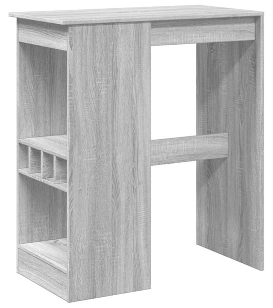 Stolik barowy z przegródkami, szary dąb sonoma, 90x47,5x103,5cm