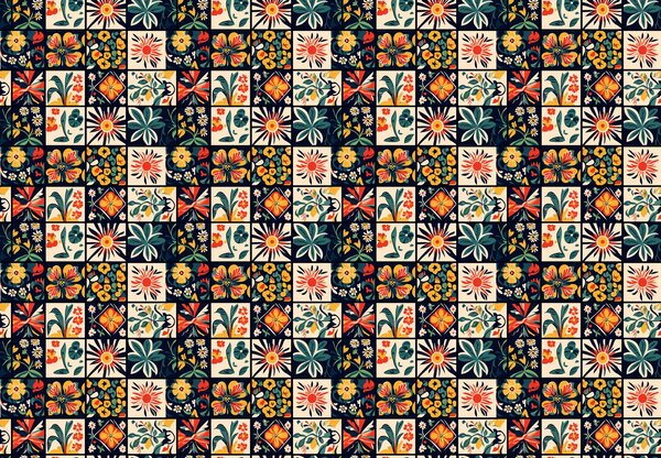 Fototapeta - Kolorowe płytki (196x136 cm)