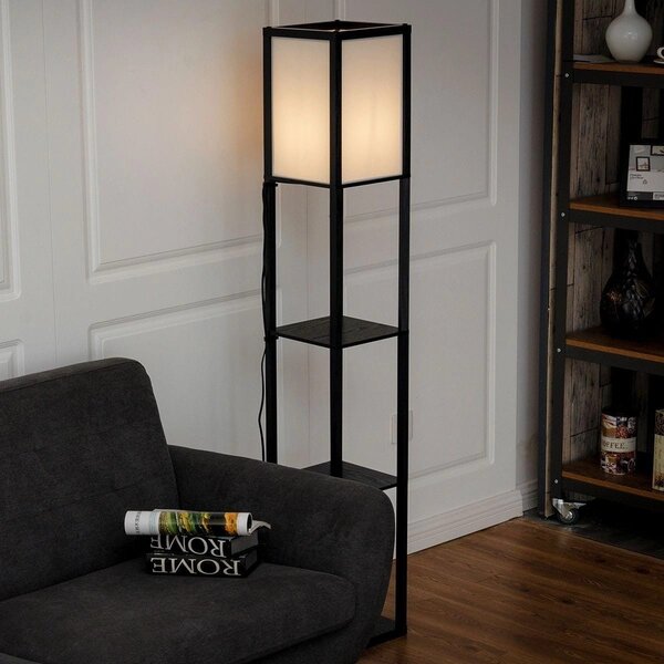 Elegancki regał z lampą 2w1