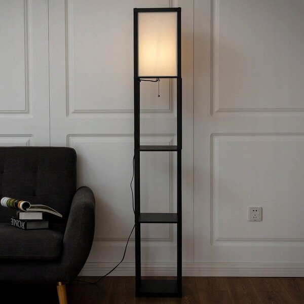 Elegancki regał z lampą 2w1