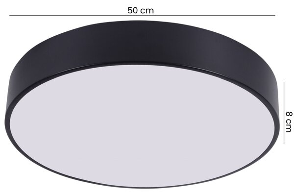 NOWOCZESNA LAMPA SUFITOWA PLAFON CZARNY ORBO D50