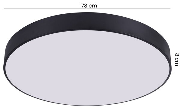 NOWOCZESNA LAMPA SUFITOWA PLAFON CZARNY ORBO D78