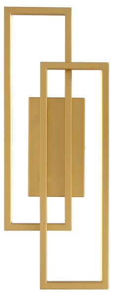 SQR Dos - kinkiet 50 cm podwójny prostokątny LED 10 W minimalistyczny nowoczesny złoty