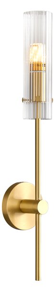 Antora - kinkiet 55 cm cylindryczny szkło przezroczyste elegancki złoty