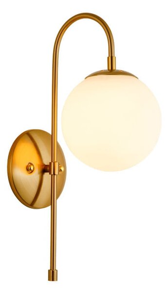 Coola - kinkiet 48 cm kulisty elegancki nowoczesny złoty mlecznobiały