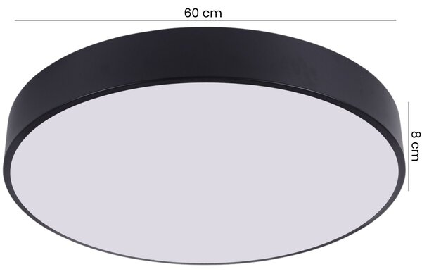 NOWOCZESNA LAMPA SUFITOWA PLAFON CZARNY ORBO D60