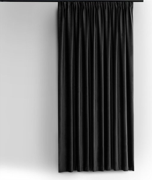 Czarna aksamitna zasłona częściowo zaciemniająca (dimout) 140x175 cm Velto – Filumi