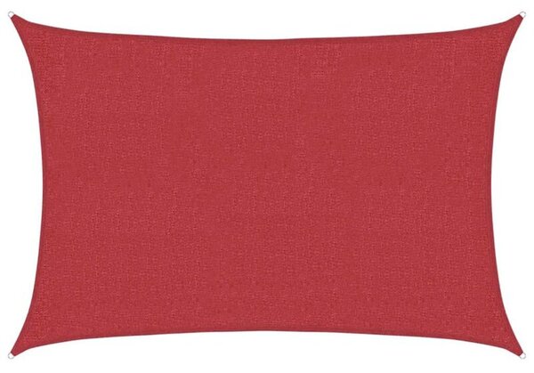 Żagiel przeciwsłoneczny, 160 g/m², czerwony, 3x5 m, hdpe