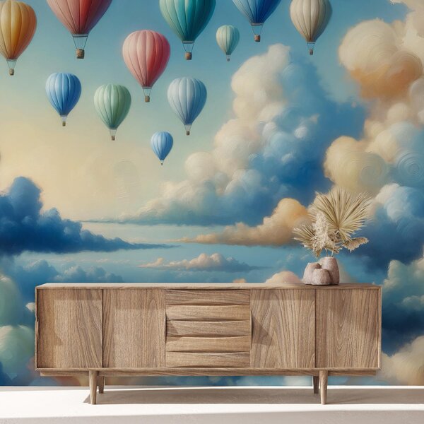Fototapeta - Balony w chmurach (196x136 cm)