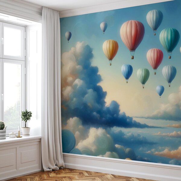 Fototapeta - Balony w chmurach (196x136 cm)
