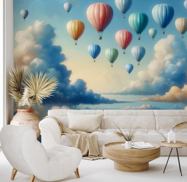Fototapeta - Balony w chmurach (196x136 cm)