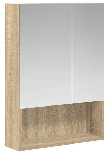 Szafka z lustrem do łazienki dąb sonoma 50 x 14,5 x 70 cm