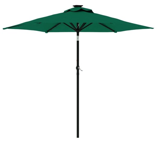 Parasol ogrodowy na stalowym słupku, zielony, 225x225x212 cm