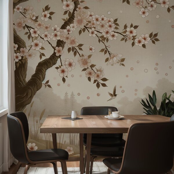 Fototapeta - Sakura nad rzeką (196x136 cm)