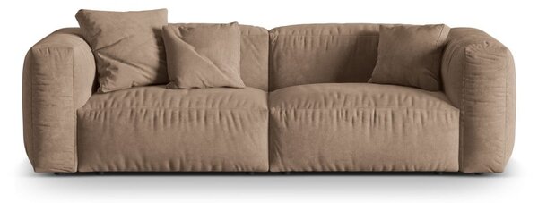 Jasnobrązowa aksamitna sofa modułowa 240 cm Martina – Micadoni