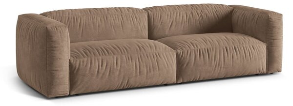 Jasnobrązowa aksamitna sofa modułowa 240 cm Martina – Micadoni