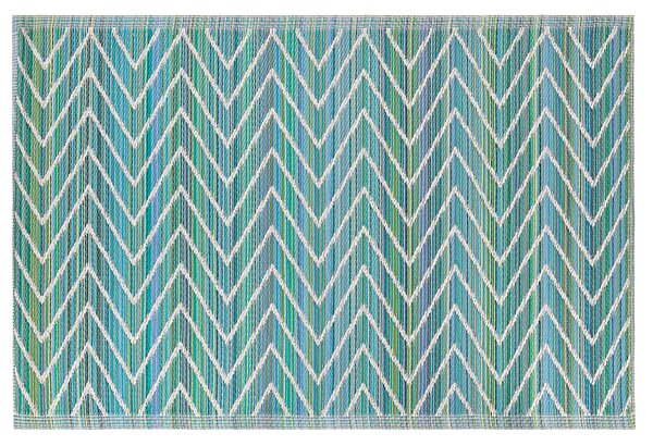 Dywan zewnętrzny 120 x 180 cm zielony materiał z recyklingu wzór geometryczny Balotra Beliani