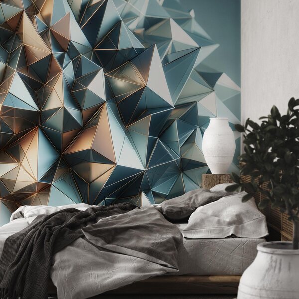 Fototapeta - 3D kalejdoskop kształtów (196x136 cm)