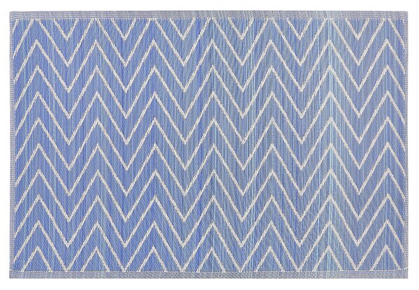 Dywan zewnętrzny 120 x 180 cm niebieski materiał z recyklingu wzór geometryczny Balotra Beliani