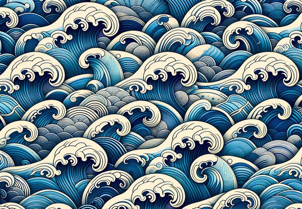 Fototapeta - Niebieskie fale (196x136 cm)