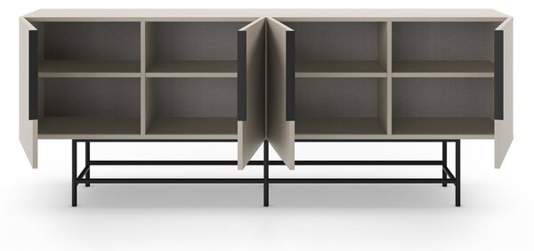 Kremowa niska komoda 200x77,5 cm Eldia – Marckeric