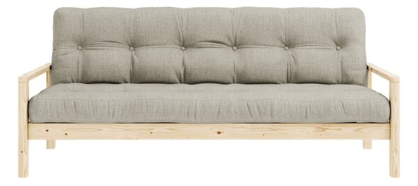 Beżowa lniana rozkładana sofa 205 cm Knob – Karup Design
