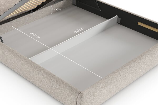 Łóżko Livv 160x200, tkanina LOOP 02, stelaż metalowy