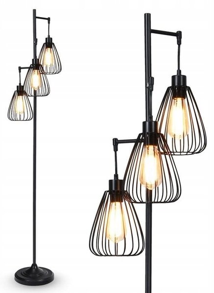 Lampa podłogowa stojąca metalowa industrialna