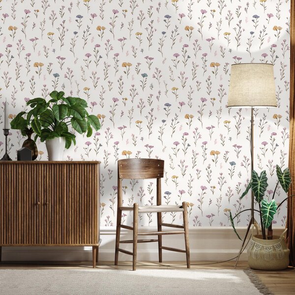 Fototapeta - Delikatny kwiatowy wzór (196x136 cm)