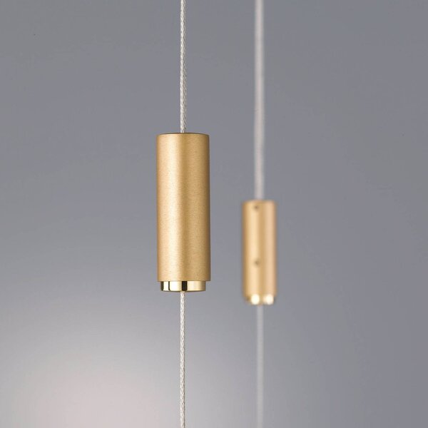 Lampa wisząca Tolu Quitani, możliwość ściemniania, mosiężny / złoty, salon / jadalnia, aluminium, nowoczesny