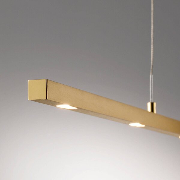 Lampa wisząca Tolu Quitani, możliwość ściemniania, mosiężny / złoty, salon / jadalnia, aluminium, nowoczesny