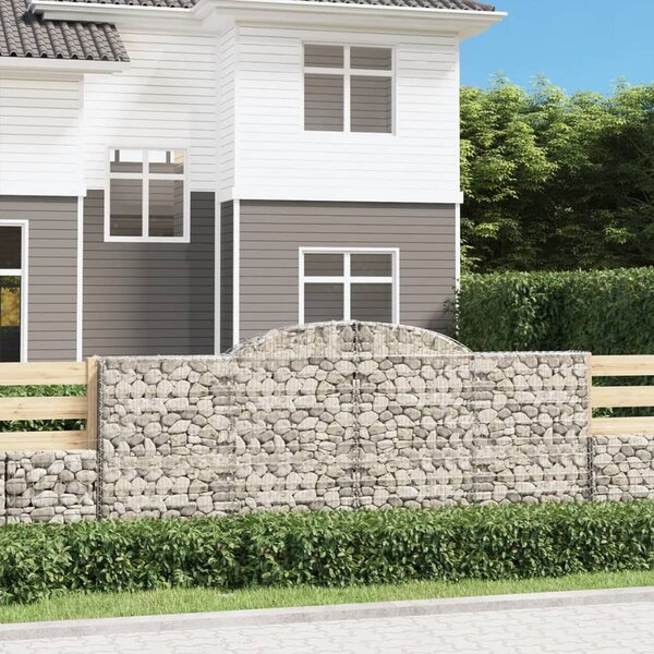 Kosze gabionowe z łukiem, 2 szt, 300x30x120/140 cm, żelazo