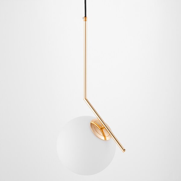LAMPA WISZĄCA NOWOCZESNA ZŁOTA BIAŁA KULA SORENTO 20
