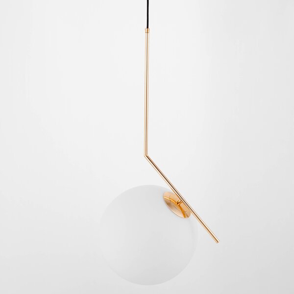 LAMPA WISZĄCA NOWOCZESNA ZŁOTA BIAŁA KULA SORENTO 30